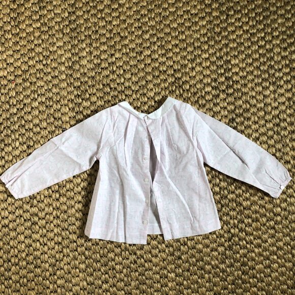 Jacadi Girls 36m cat print cotton poplin blouse with collar - Picture 4 of 4